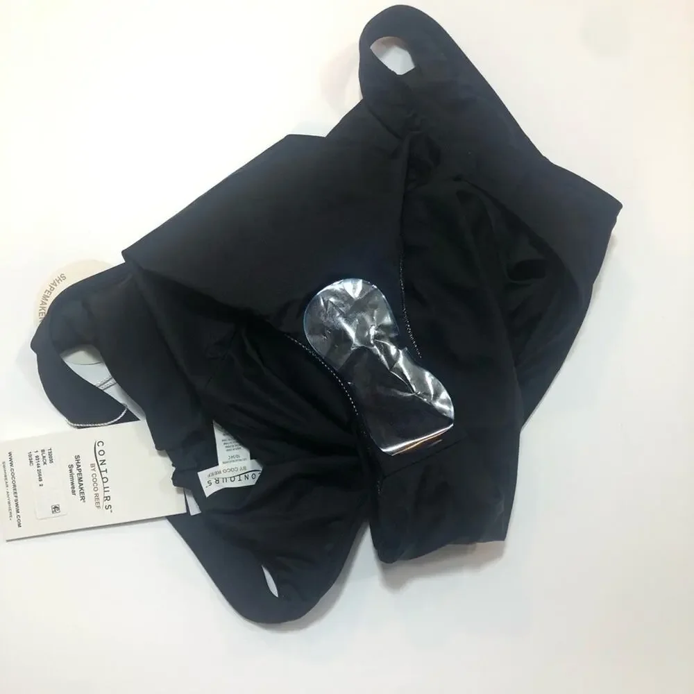 Coco Reef Black shirred v neck one piece swimsuit - Picture 7 of 7